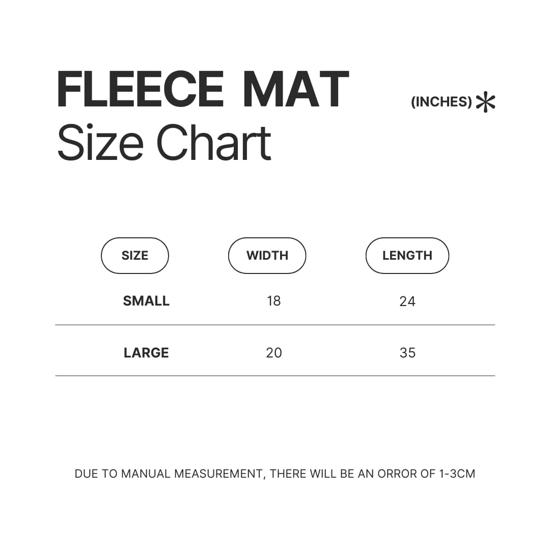 Fleece Mat Size Chart - Fist Of The North Star Store