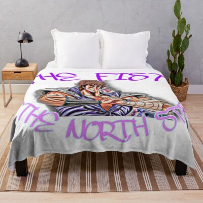 Vintage Fist Of The North Star Manga Throw Blanket
