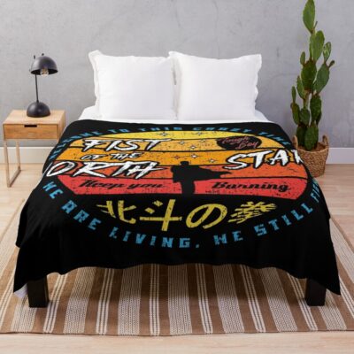 Vintage Fist Of The North Star Throw Blanket