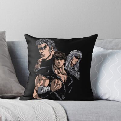 Retro Fist Of The North Star Legacy Throw Pillow