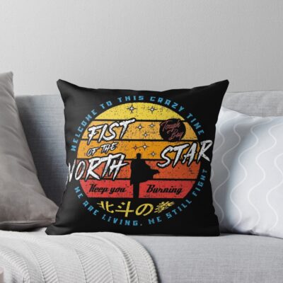 Vintage Fist Of The North Star Throw Pillow